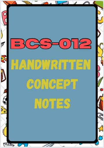 BCS-012 Handwritten Concept Notes